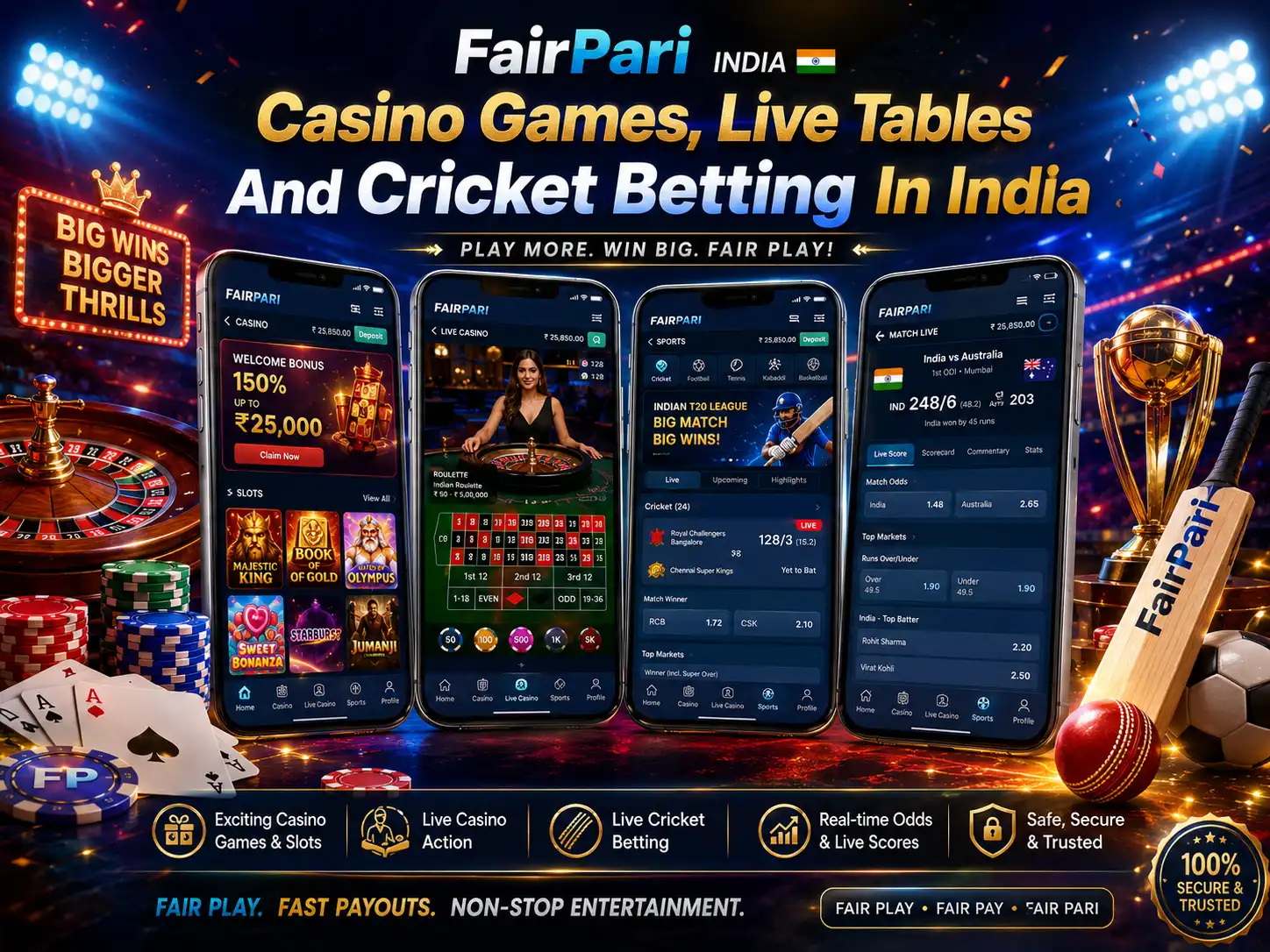 FairPari Casino Games, Live Tables And Cricket Betting In India